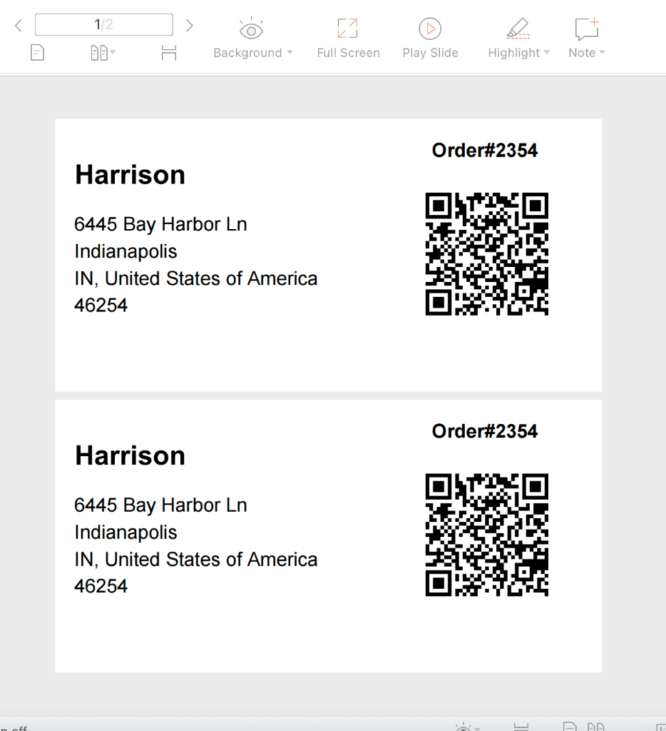 QR Code/Label