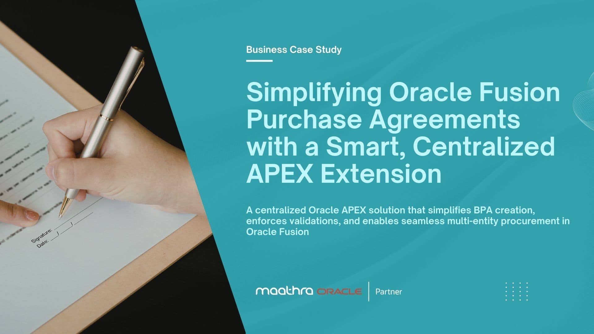 Simplifying Oracle Fusion Purchase Agreements with a Smart, Centralized APEX Extension