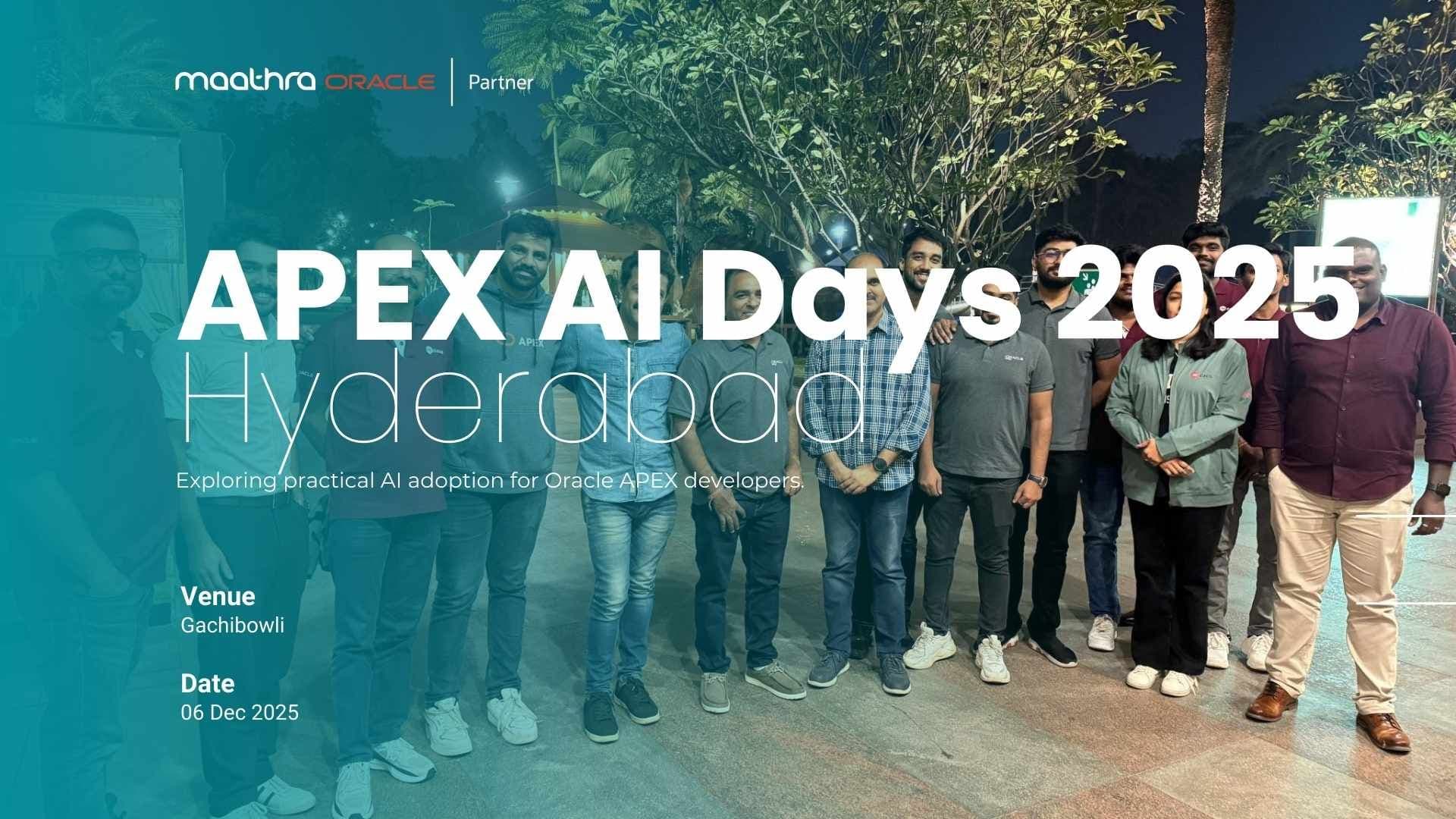 INOAUG Oracle APEX AI Days 2025 - Hyderabad