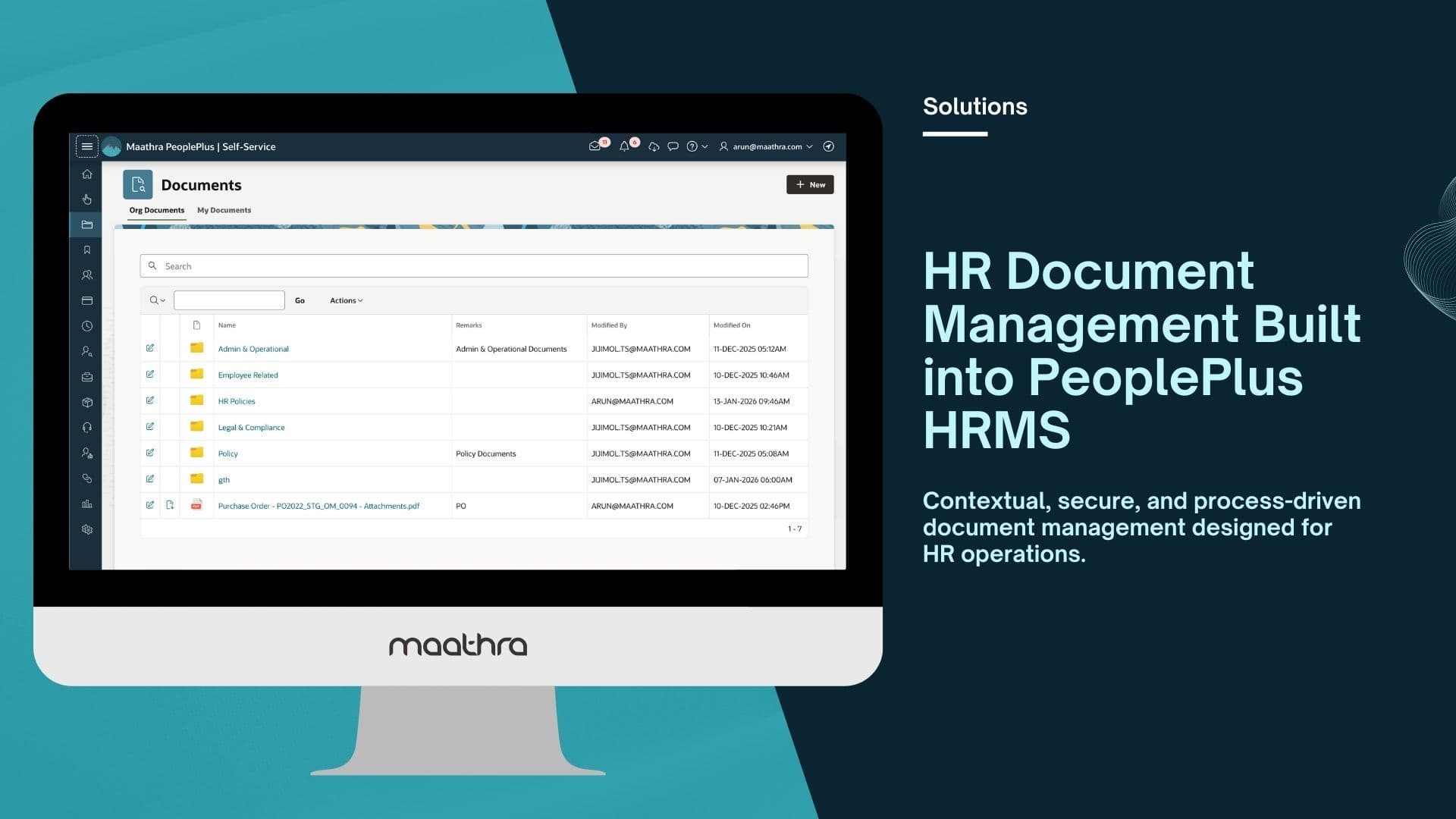 HR Document Management Built into PeoplePlus HRMS